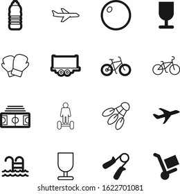 sport vector icon set such as: fitball, front, car, tourism, trailer, parcel, service, metal, bottles, workout, scooter, football, market, yoga, urban, simple, abstract, swimming, feather, soccer