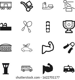 sport vector icon set such as: flying, vacation, equipment, shipment, away, swimming, hybrid, polluting, post, rail, generation, fuel, sun, industrial, energy, lamp, fit, planet, skip, lifestyle