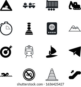 sport vector icon set such as: stop, queen, swimmer, earth, reflection, clock, bulldozer, surfboard, success, united, bag, excavator, finish, world, target, fashion, machinery, automobile, circle