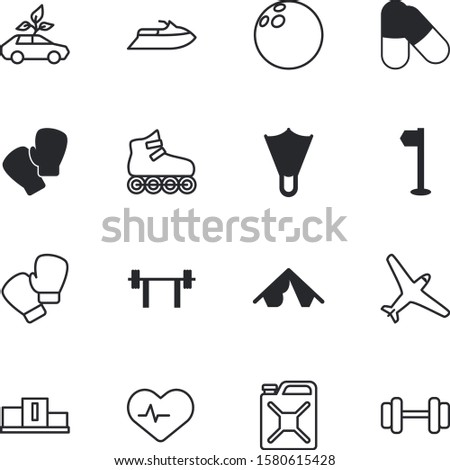 sport vector icon set such as: modern, airliner, electrocardiogram, front, rollerblades, eco, dome, nautical, golf, roller, shelter, tablet, trophy, journey, airline, conservation, alternative, tank