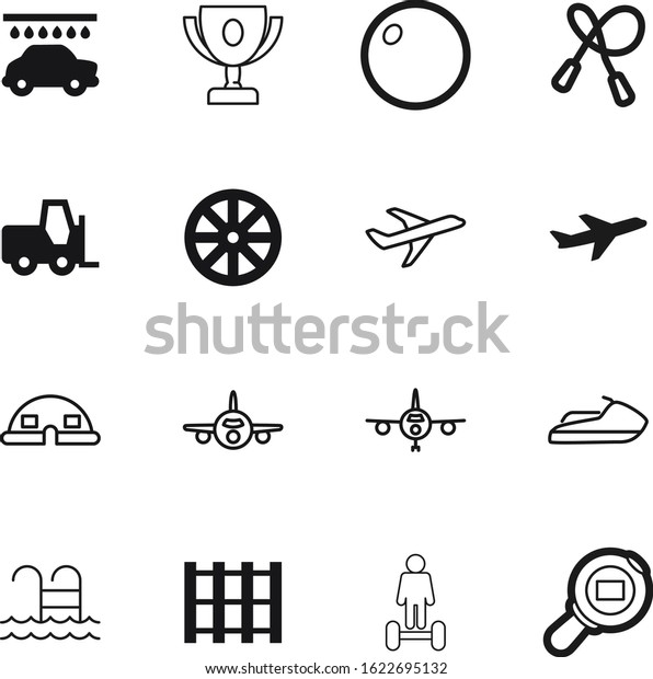 sport vector icon set such as: fitball, holiday,\
healthy, fork, industrial, wing, magnifying, bike, container, lake,\
ski, delivery, smart, extreme, bouncy, rope, gyroscooter, shower,\
victory, aerobic