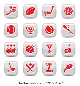 Sport vector icon set for web and mobile. All elements are grouped.