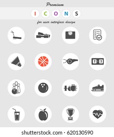 sport vector icons for user interface design