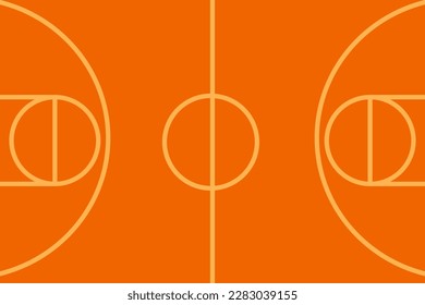 Sport Vektorgrafik eines Basketballspielplatzes, orangefarbener Hintergrund, kein abstrakter Hintergrund, Grafik-Website-Poster-Kalender drucken