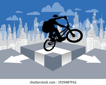 Sport vector illustration of bmx rider