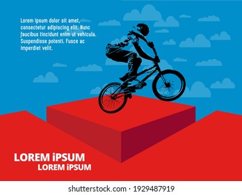 Sport vector illustration of bmx rider