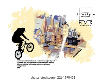 Sport vector illustration of bmx rider