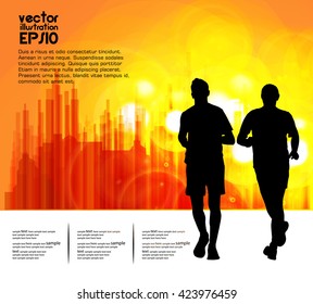 Sport, Vektorgrafik. Marathonläufer