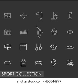 Sport vector line icon collection