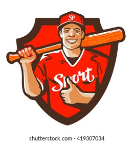 sport vector logo. baseball or cricket icon