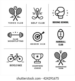 Sport. Vector logos, logos of different sports.