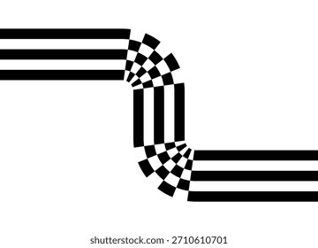 Padrão de vetor desportivo de listras pretas no fundo branco. Elemento de design dinâmico moderno para publicidade, interior, embalagem, jogos. Fundo do vetor da moda. Padrão xadrez abstrato