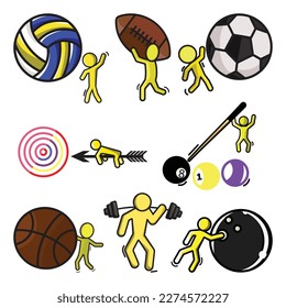 Sport vector set. Suitable for exercise icon, sign or symbol.