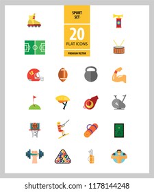 Sport vehicles icon set. Rugby ball, bike helmet, water skier. Activity concept. Can be used for topics like hobby, healthy lifestyle, sport outfit