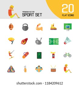 Sport vehicles icon set. Rugby ball, bike helmet, water skier. Activity concept. Can be used for topics like hobby, healthy lifestyle, sport outfit