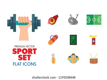 Sport vehicles icon set. Rugby ball, bike helmet, water skier. Activity concept. Can be used for topics like hobby, healthy lifestyle, sport outfit