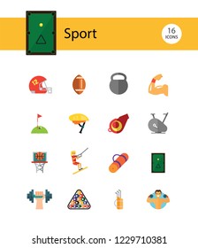 Sport vehicles icon set. Rugby ball, bike helmet, water skier. Activity concept. Can be used for topics like hobby, healthy lifestyle, sport outfit