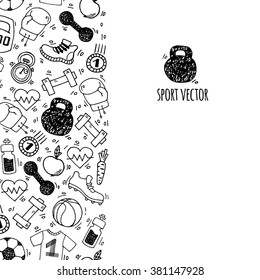 Sport vertical banner white and black vector.