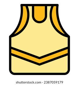 Sport vest icon outline vector. Workout fashion. Fitness gym color flat