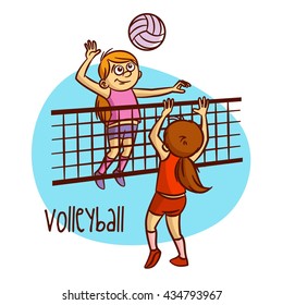 Sport. Volleyball. Vector Illustration