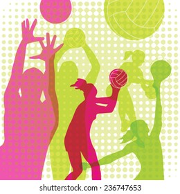 Sport Volleyball, Vector Illustration of a volleyball players.