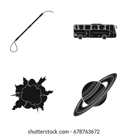 sport, war and or web icon in black style.transport, space icons in set collection.
