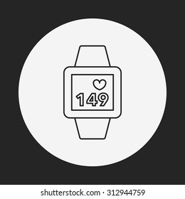 sport watch line icon
