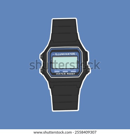 Sport Watch Sticker Vector Cute Illustration
