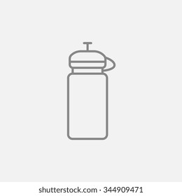 Sport water bottle line icon for web, mobile and infographics. Vector dark grey icon isolated on light grey background.