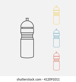 Sport water bottle. Line icon.