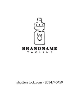 sport water bottle logo cartoon icon design template black modern isolated vector
