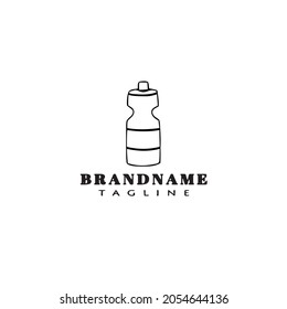 sport water bottle logo cartoon icon design template black modern isolated vector