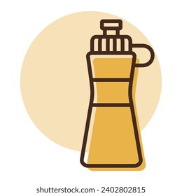 Sport water bottle plastic vector icon. Graph symbol for fitness and weight loss web site and apps design, logo, app, UI