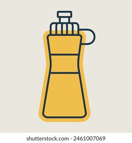 Sport water bottle plastic vector icon. Graph symbol for fitness and weight loss web site and apps design, logo, app, UI