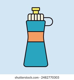 Icono de Vector de plástico de botella de agua deportiva. Símbolo gráfico para el Sitio web de la aptitud y de la pérdida de peso y diseño de los App, logotipo, App, UI
