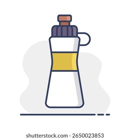 Sport water bottle plastic vector icon. Graph symbol for fitness and weight loss web site and apps design, logo, app, UI