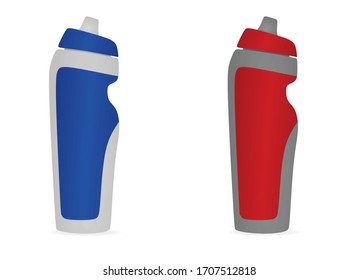 Sport water bottle set. vector illustration