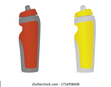 Sport water bottle set. vector illustration