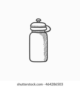 Sport water bottle vector sketch icon isolated on background. Hand drawn Sport water bottle icon. Sport water bottle sketch icon for infographic, website or app.