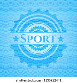 Sport water wave representation emblem background.