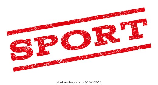Sport watermark stamp. Text caption between parallel lines with grunge design style. Rubber seal stamp with dirty texture. Vector red color ink imprint on a white background.