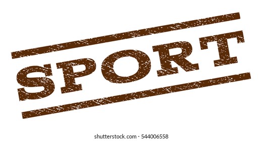 Sport watermark stamp. Text caption between parallel lines with grunge design style. Rubber seal stamp with dust texture. Vector brown color ink imprint on a white background.