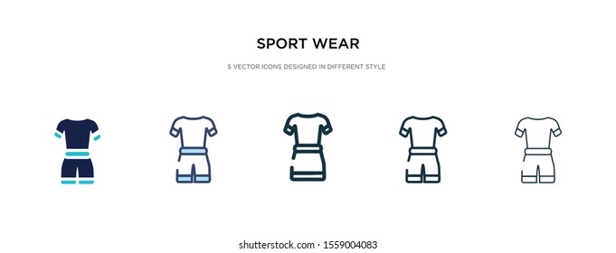 sport wear icon in different style vector illustration. two colored and black sport wear vector icons designed in filled, outline, line and stroke style can be used for web, mobile, ui