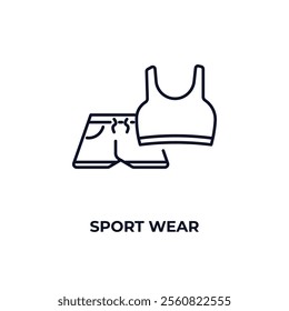sport wear outline icon. Linear vector from gym concept. Thin line sport wear icon isolated on white background