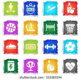 sport web icons in grunge style for user interface design