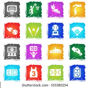 sport web icons in grunge style for user interface design