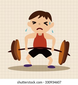 sport Weight lifting athlete flat icon elements background,eps10