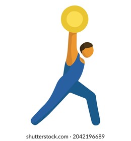 sport weightlifting flat icon vector
