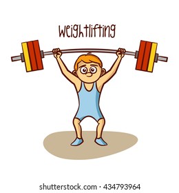 Sport. Weightlifting. Vector Illustration