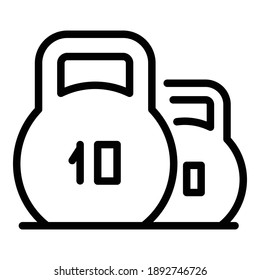 Icono de pesas deportivas. Icono del vector de pesos deportivos de contorno para diseño web aislado en fondo blanco